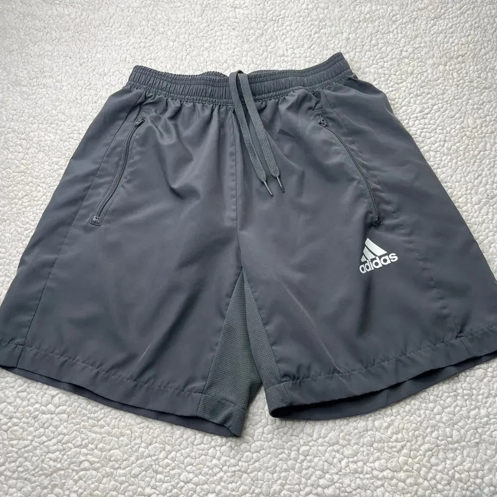 Adidas Black Elastic Waist Drawstring Black Shorts Small